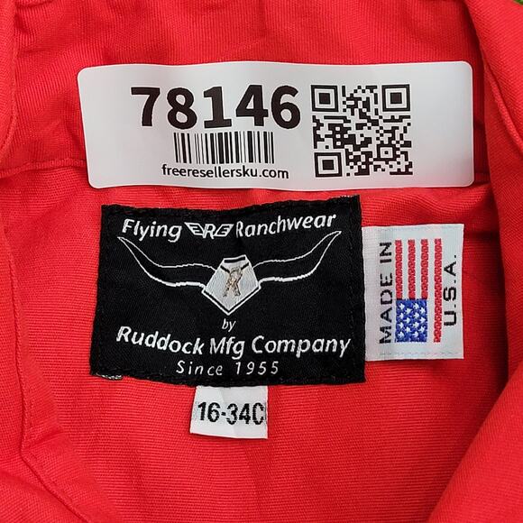 Vintage 80s Western Ranch-Wear Button Shirt M/L 22x31 Ruddock - Picture 8 of 12